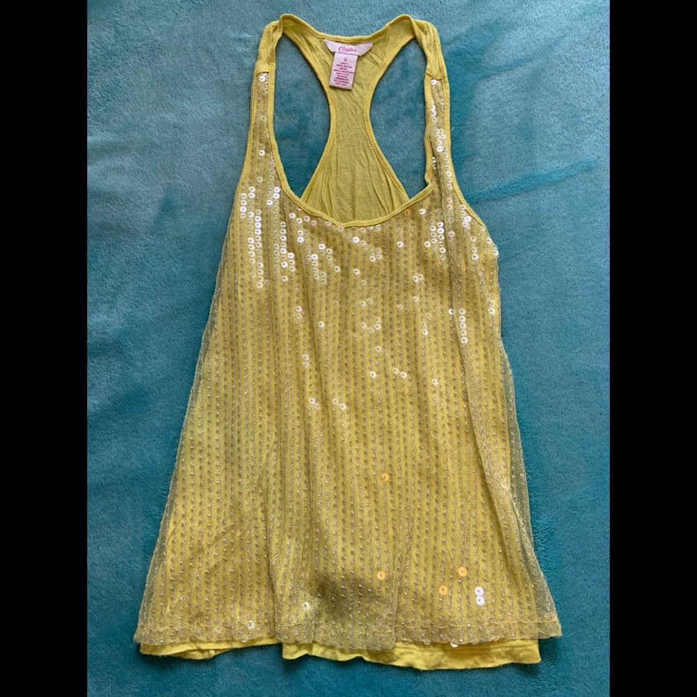 Candie’s Yellow Sequin Tank Top 💛